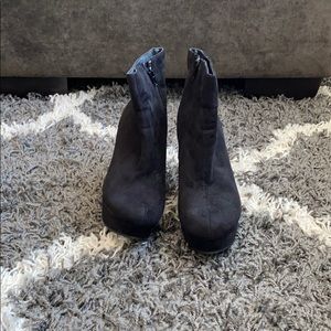 Black Heel Wedge Booties Size 8.5